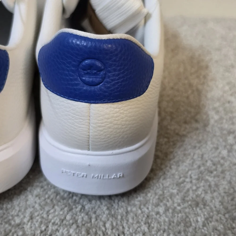 Peter Millar Mens Crown Sport Drift White Leather Hybrid Course Shoe Sz 11.5 NEW
